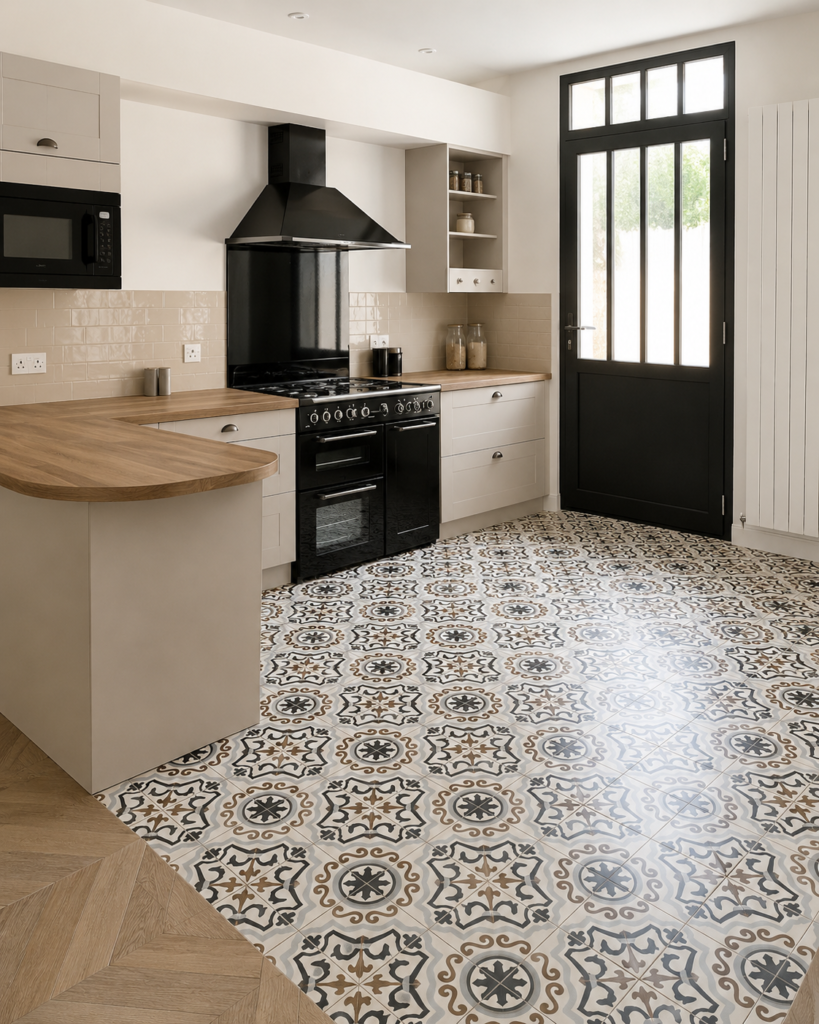 cuisine sol carreaux ciment