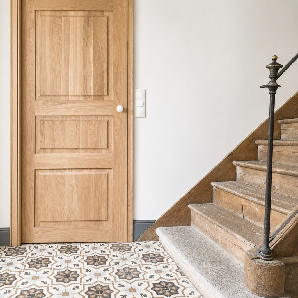 carreaux ciment escalier ancien